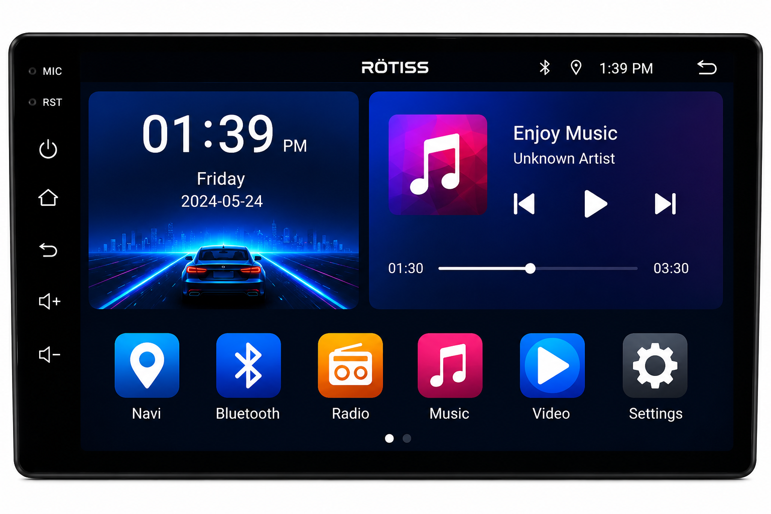 10.1" Universal | Rotiss | 2GB+32GB WiFi Quad-Core Wireless CarPlay Stereo